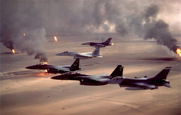 Burning Oil wells